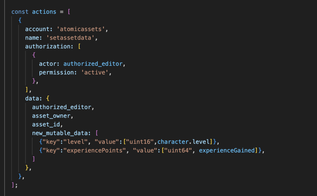 creating the action to begin modifying mutable attributes